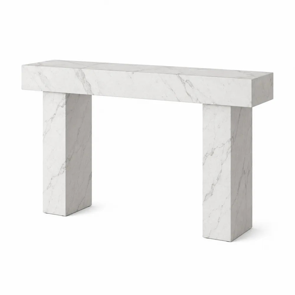 Engineered Marble Console Table 120cm x 30cm x 80cm