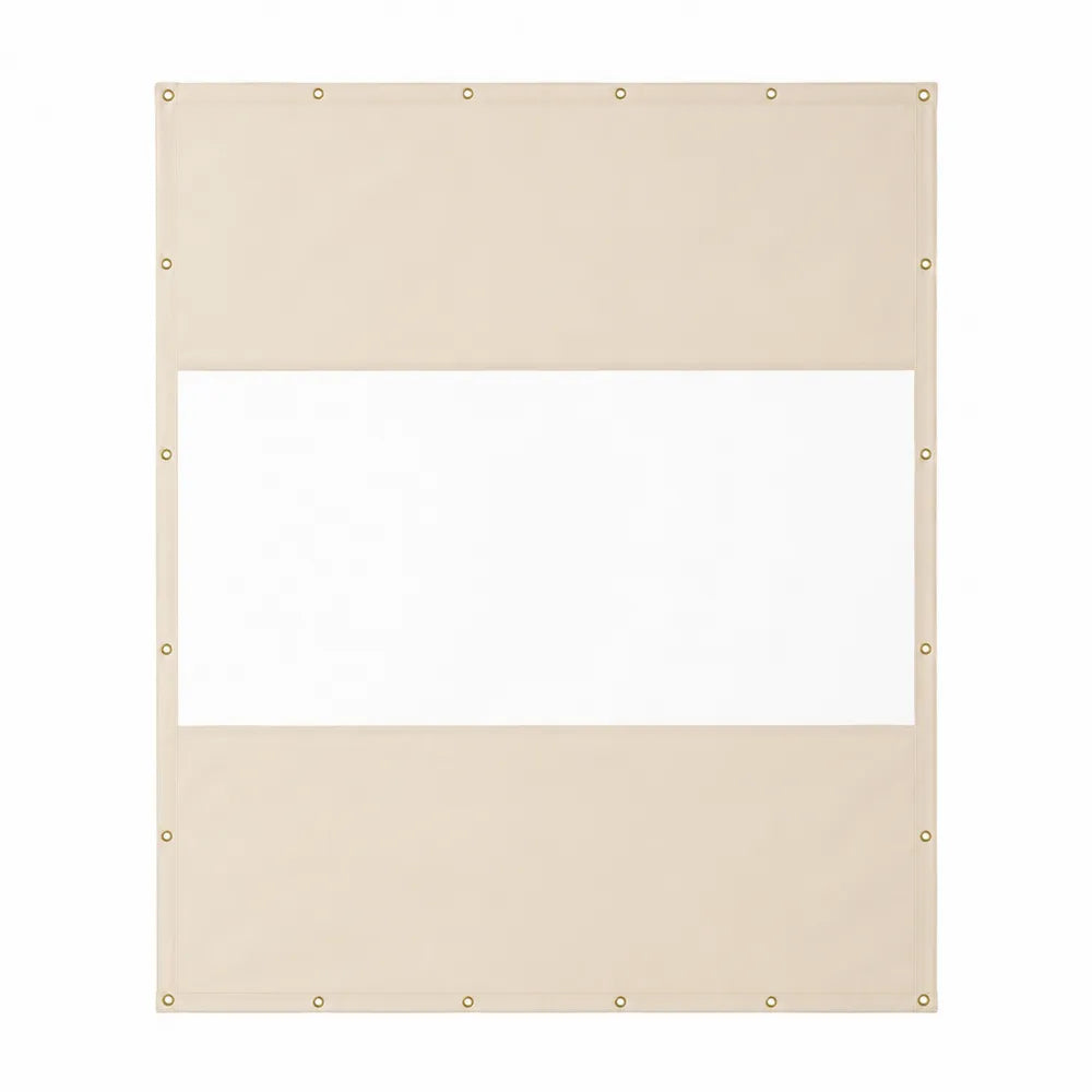Beige PVC Tarpaulin Shade Screen with Grommets 120cm x 150cm
