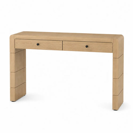 Wood Console Table with Two Drawers