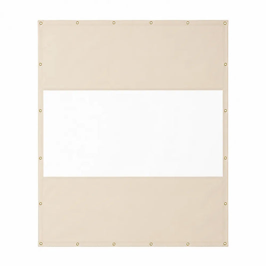 Beige PVC Tarpaulin Shade Screen with Grommets 120cm x 150cm
