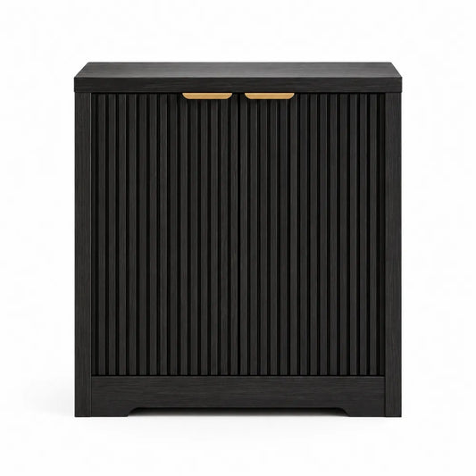Black MDF Sideboard with Double Doors 80x40x90 cm