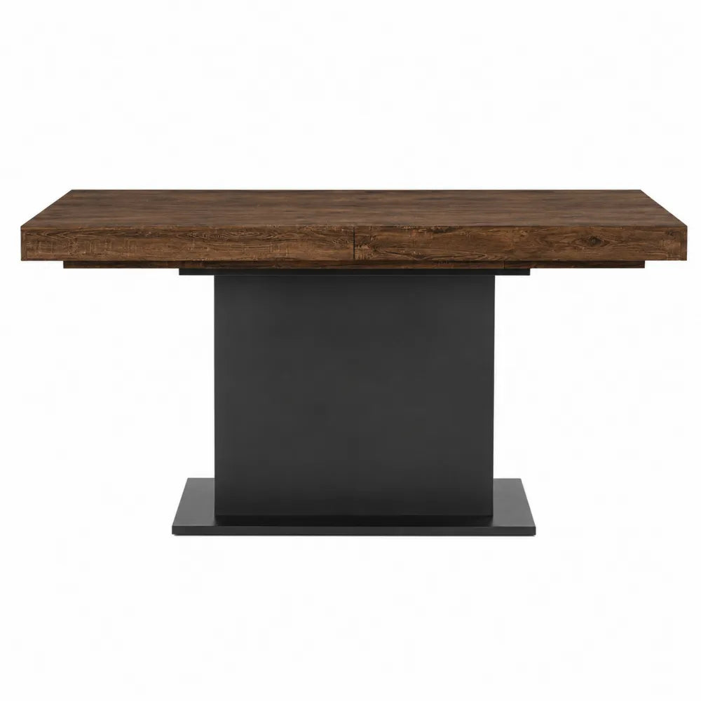 Rectangular Oak Wood and Steel Desk Brown Black 120cm x 80cm x 75cm