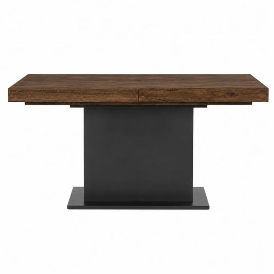 Rectangular Oak Wood and Steel Desk Brown Black 120cm x 80cm x 75cm